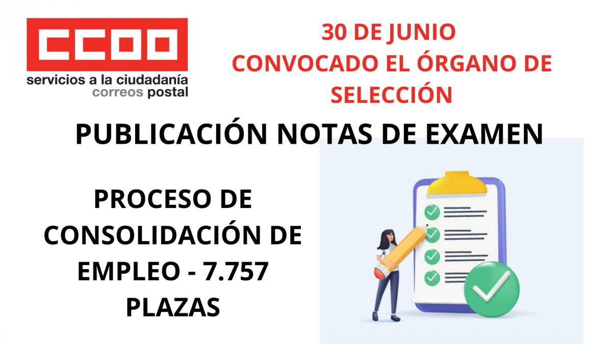 Proceso de Consolidacin de Empleo - 7.757 plazas. Publicacin notas de examen