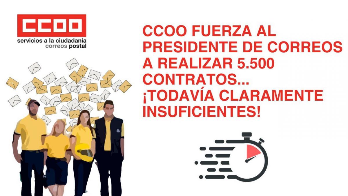 CCOO fuerza al presidente de Correos a realizar 5.500 contratos...