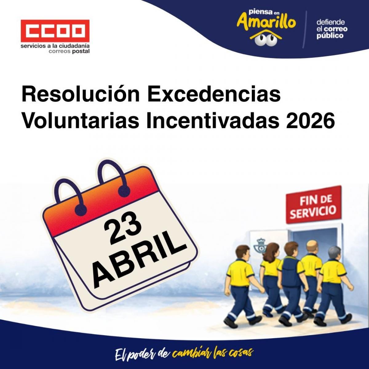 23 de abril resolución Excedencias Voluntarias Incentivadas 2026