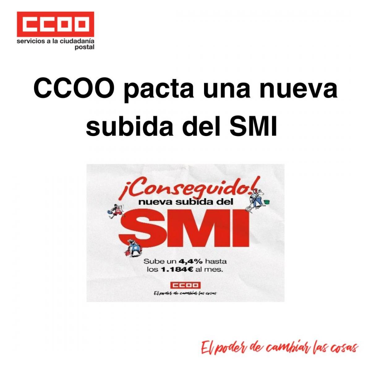 CCOO pacta una nueva subida del SMI hasta los 1.184 /mes