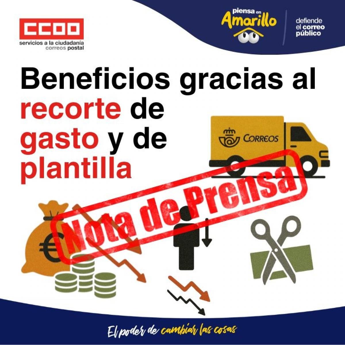 Correos consigue beneficios gracias al recorte de gasto y de plantilla y a la financiación del Estado