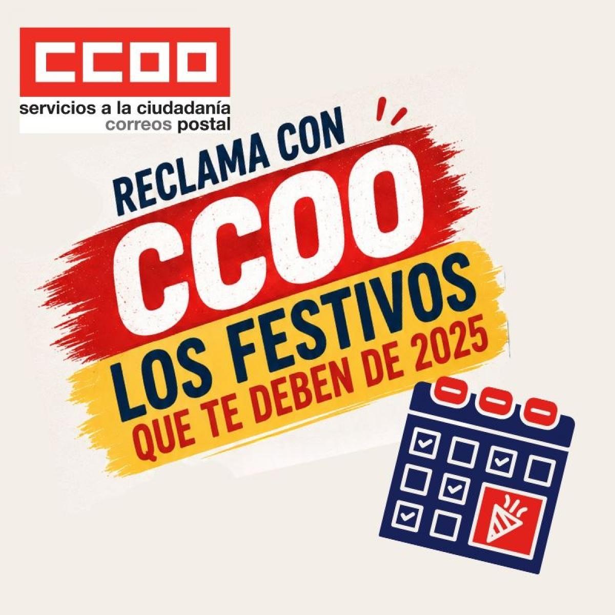 Reclama con CCOO los festivos que te deben de 2025
