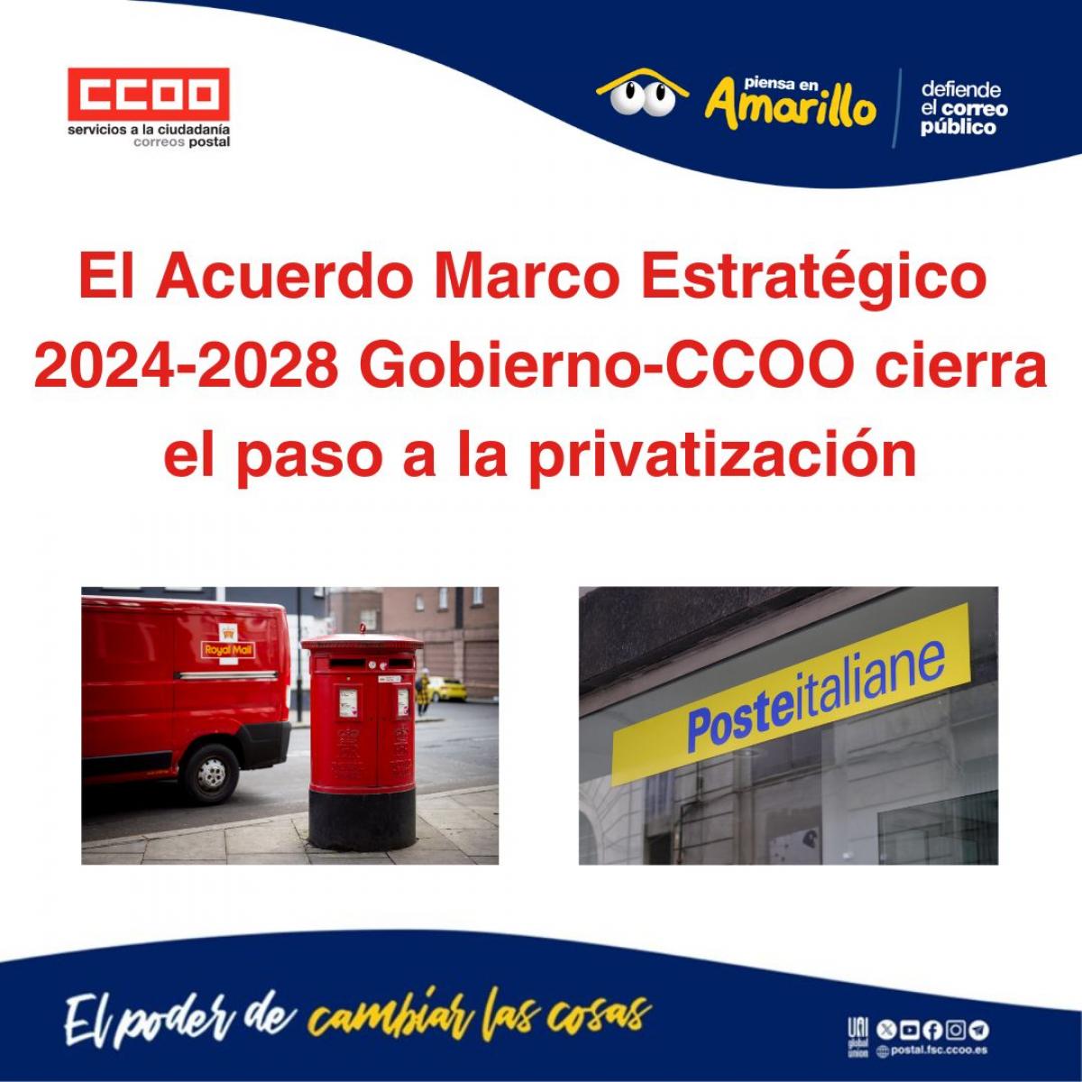 El Acuerdo Marco Estratgico 2024-2028 Gobierno-CCOO impide la privatizacin