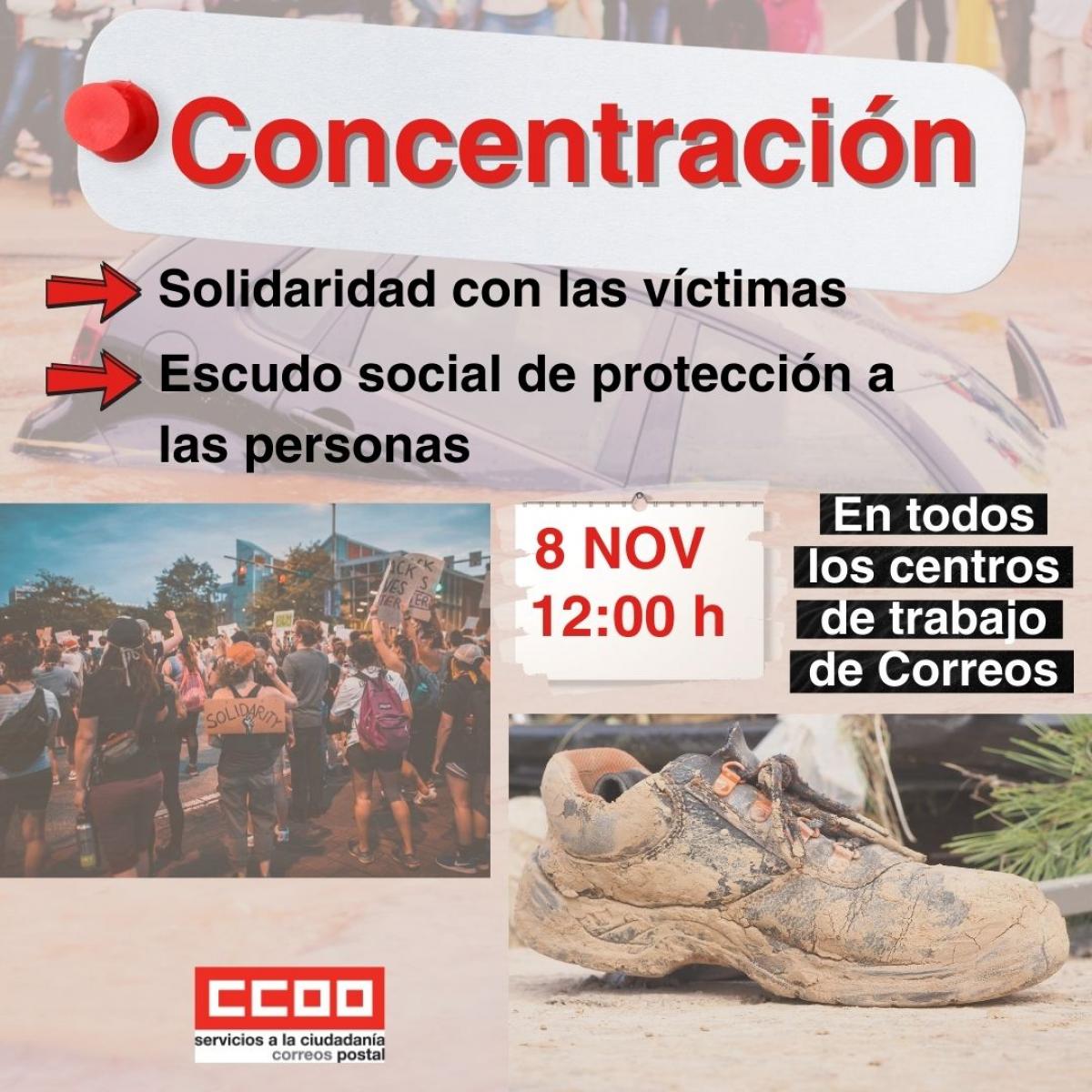 CCOO convoca concentracin en solidaridad con las vctimas de la DANA