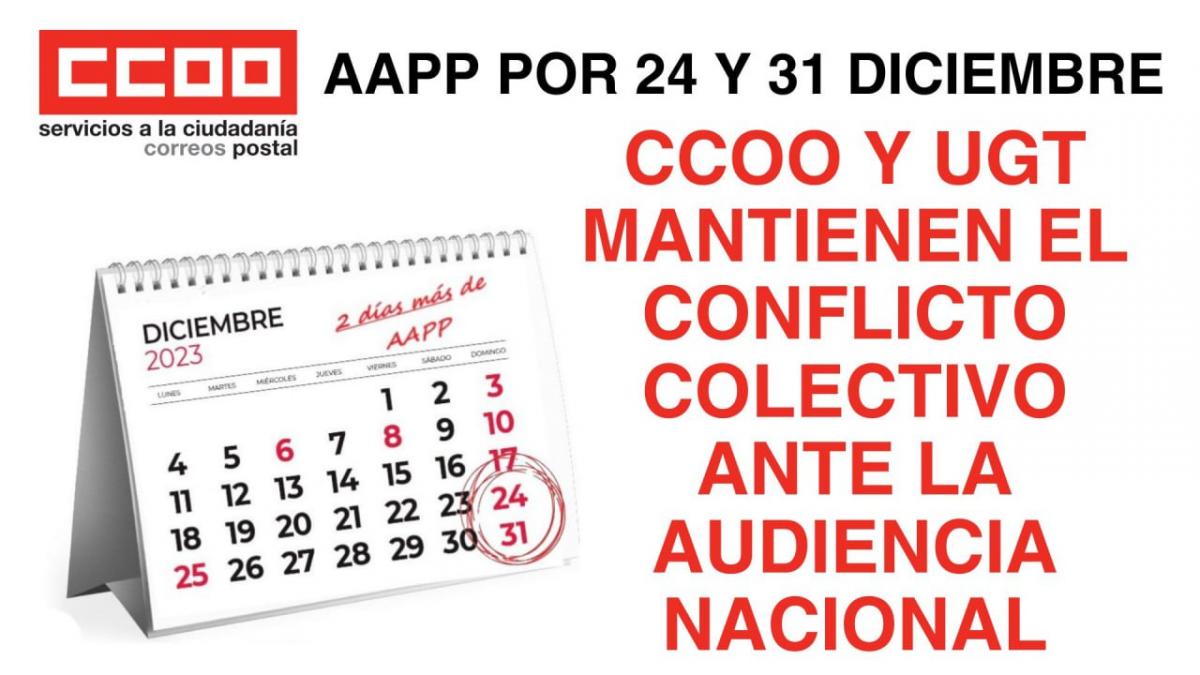 AAPP por 24 y 31 de diciembre