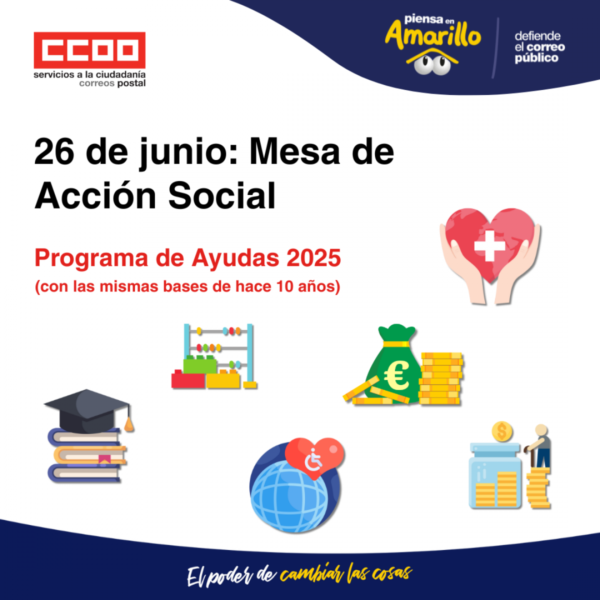 26 de junio: Mesa de Accin Social. Puesta en marcha del Programa de Ayudas 2025 con las mismas bases de hace ms de 10 aos