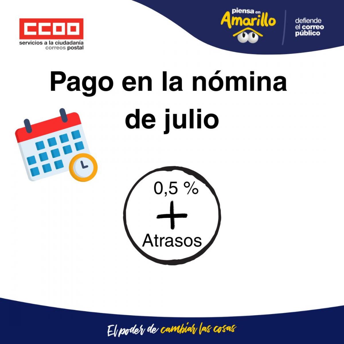 Pago del 0,5% y atrasos en la nmina de julio