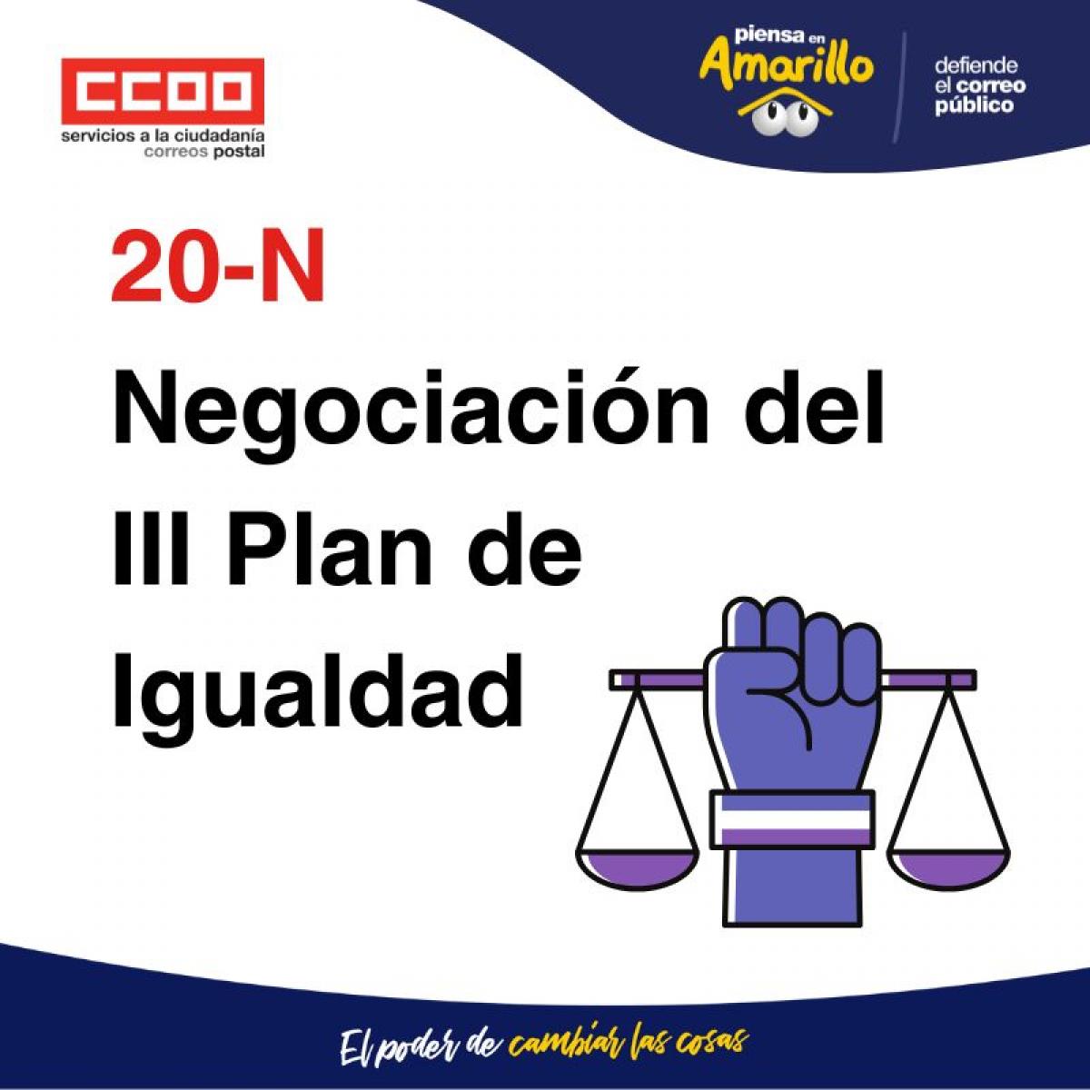20-N, inicio de la negociación del III Plan de Igualdad de Correos