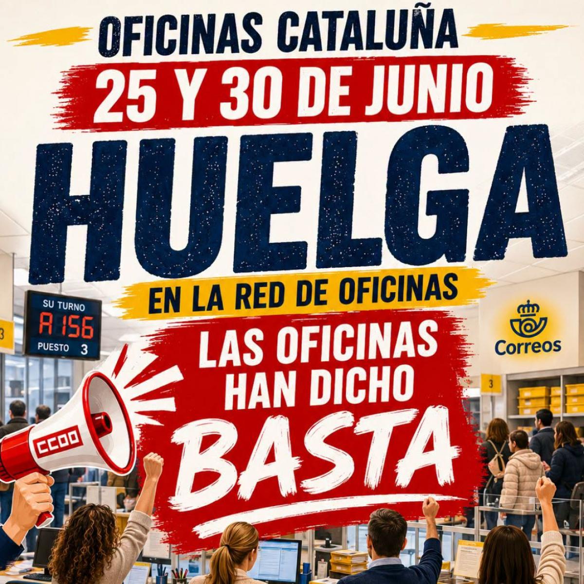 25 y 30 de junio: huelga en las oficinas de Cataluña