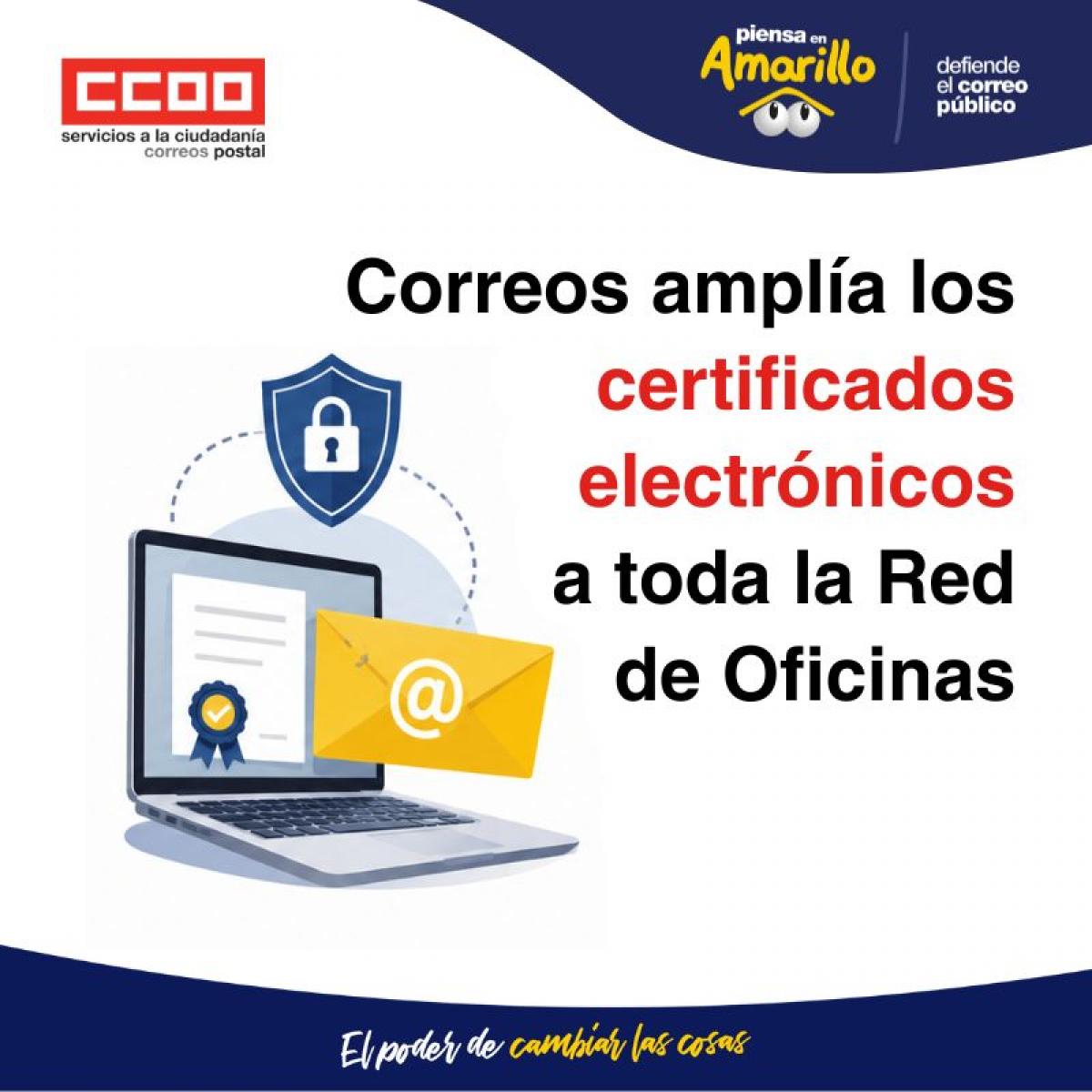 Correos amplía los certificados electrónicos a toda la Red Oficinas