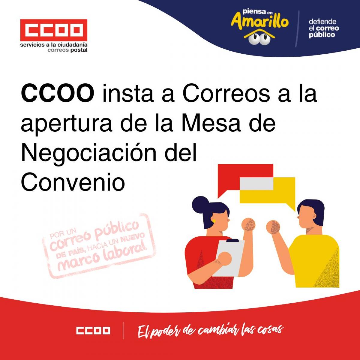 CCOO insta a Correos a la apertura inmediata de la Mesa del Convenio