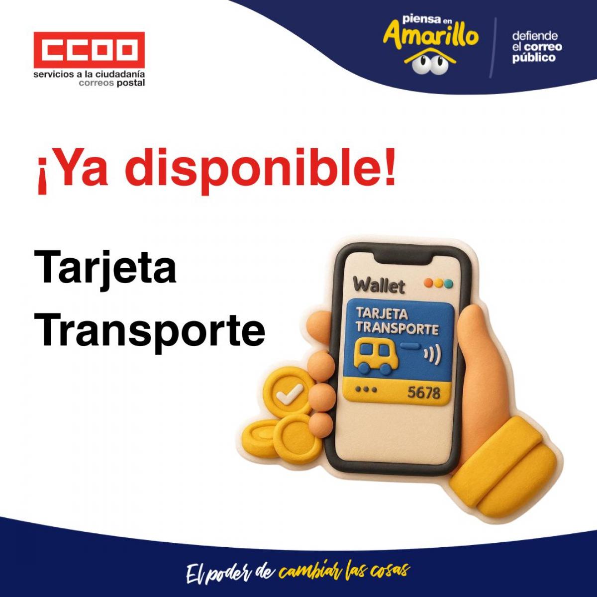 Tarjeta Transporte disponible el 15 de abril