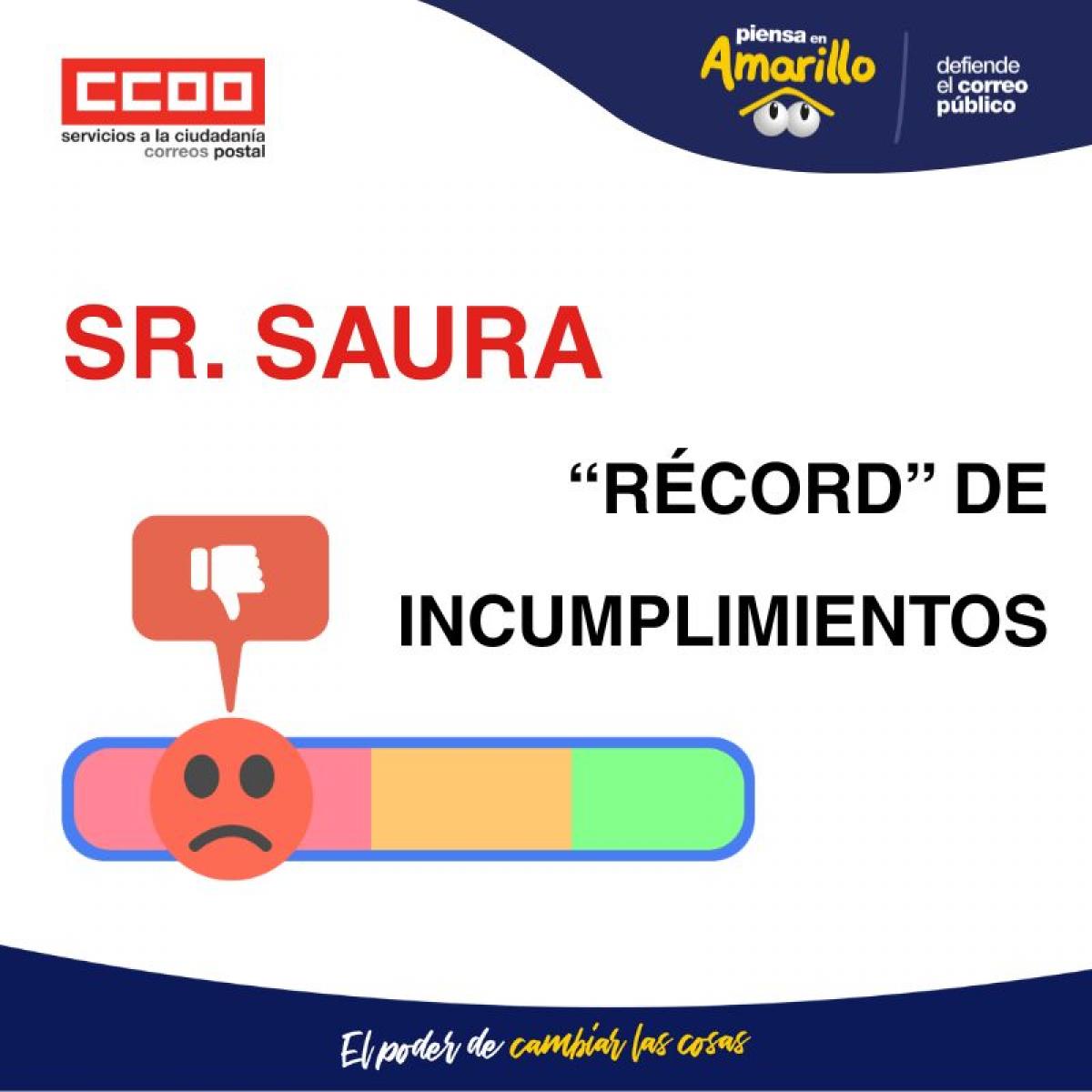 Sr. Saura, este es su “récord” de incumplimientos con la plantilla