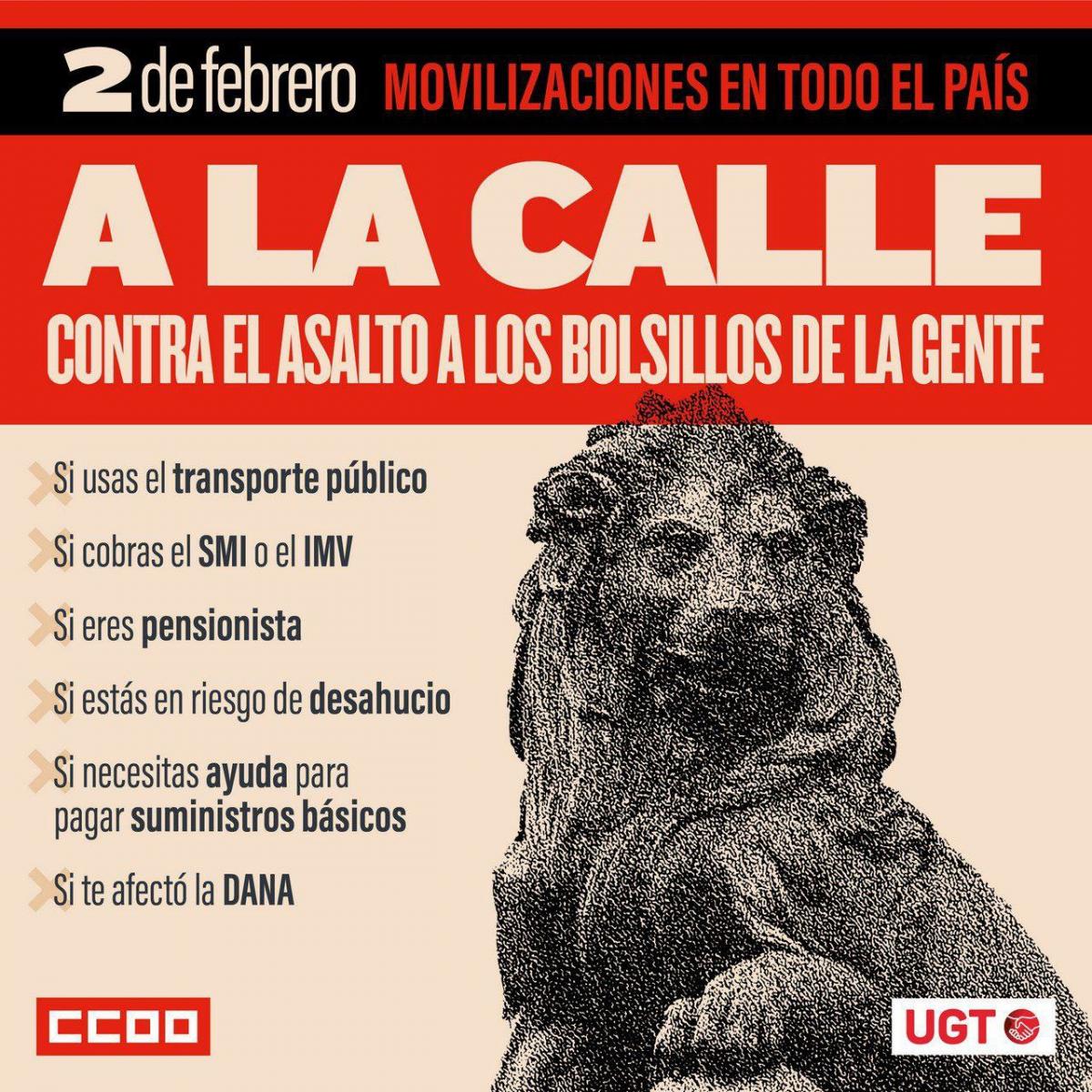 2 de febrero salimos a la calle contra el asalto a los bolsillos de la gente